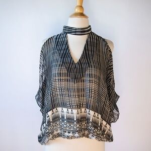 Sunday in Brooklyn Anthropologie Cold Shoulder Sheer Dolman Sleeve Top